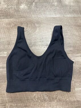 Aerie Black Ribbed Sports Bra Size XS